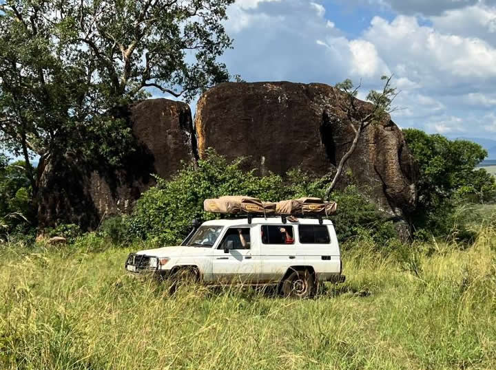 Self drive car rental Uganda safari vehicle in Bwindi Impenetrable National Park