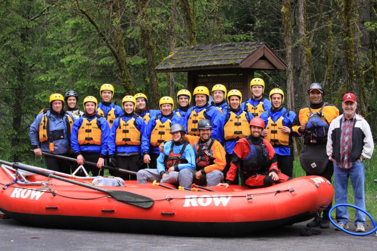 Tourist Fully Dressed in safety gear before a White Water rafting Adventure